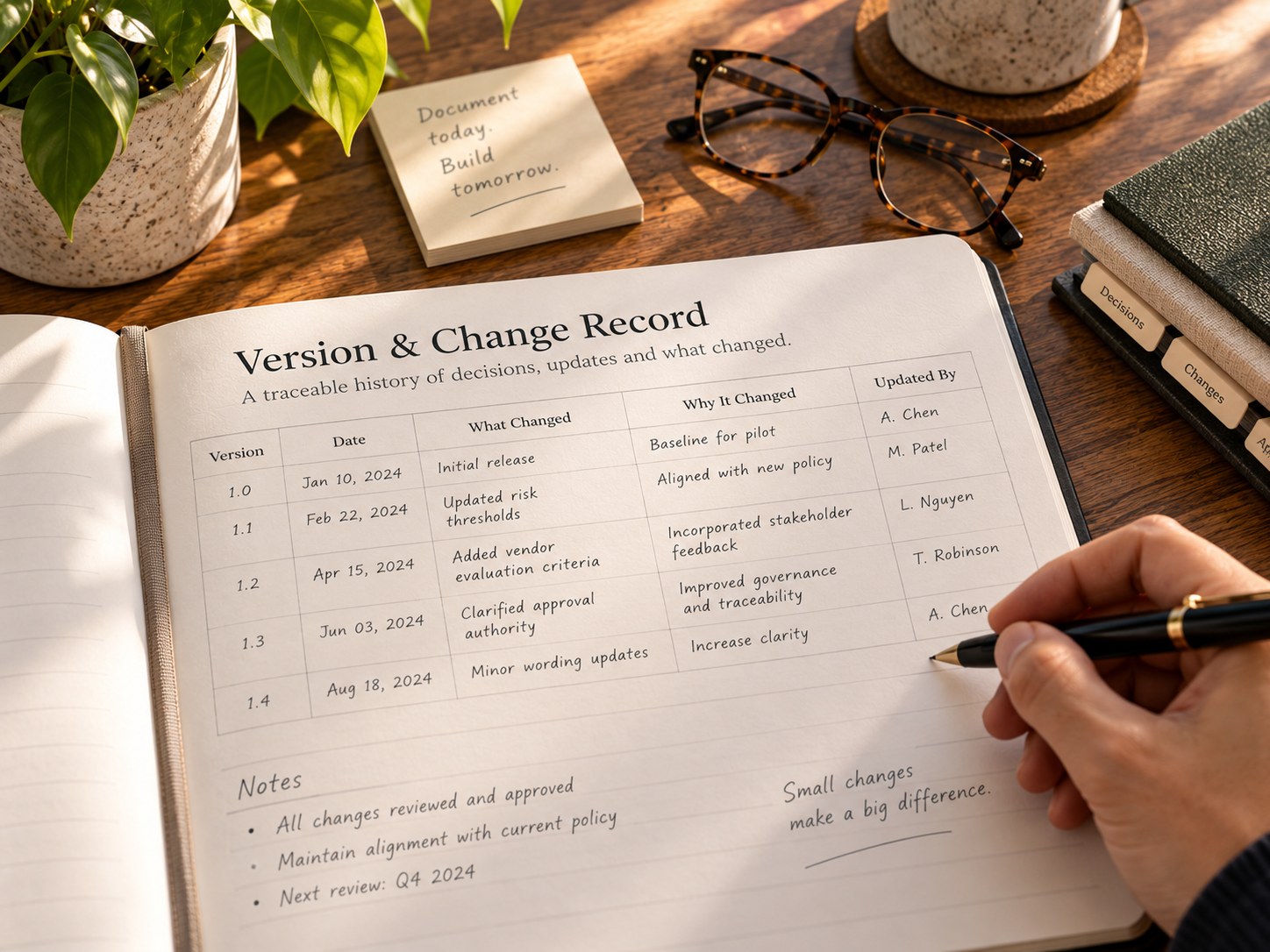 Version & Change Record Desk